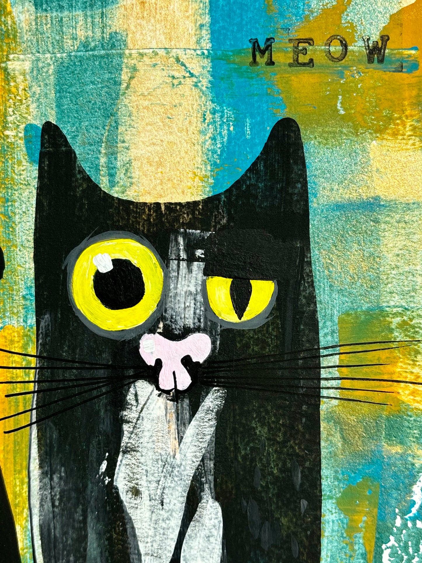 Meow Black & White Cat (original)