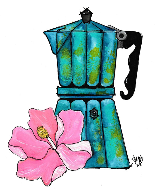 Greca Azul Flor de Maga (Prints)