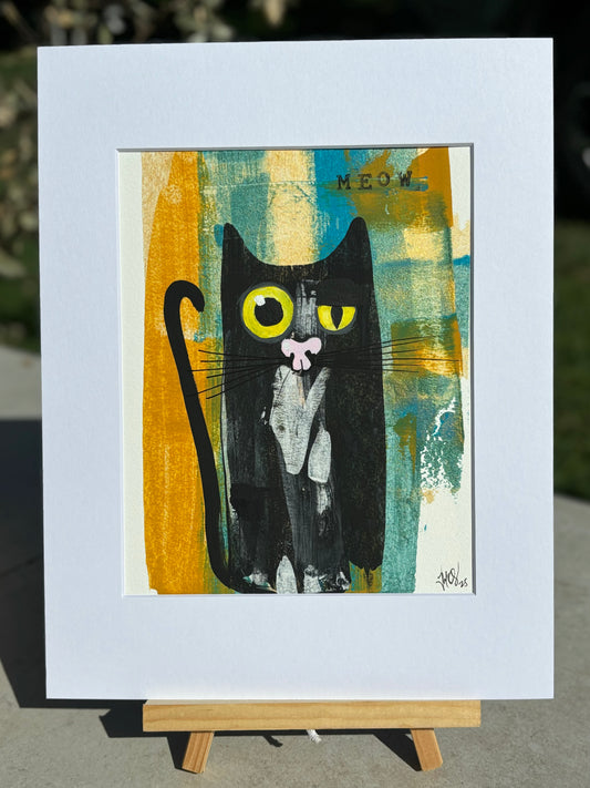 Meow Black & White Cat (original)