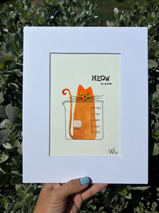 Orange Cat & Beaker (Original) 🐈🔬