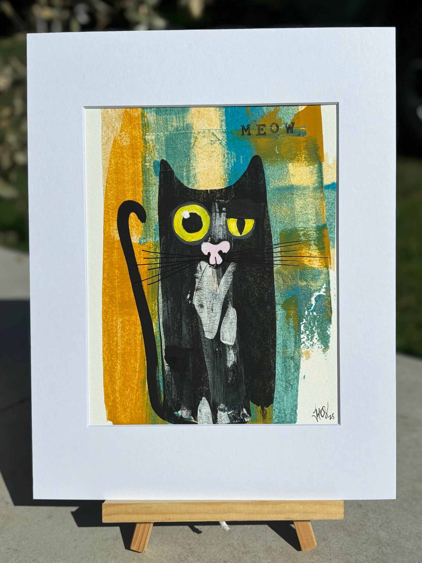 Meow Black & White Cat (original)