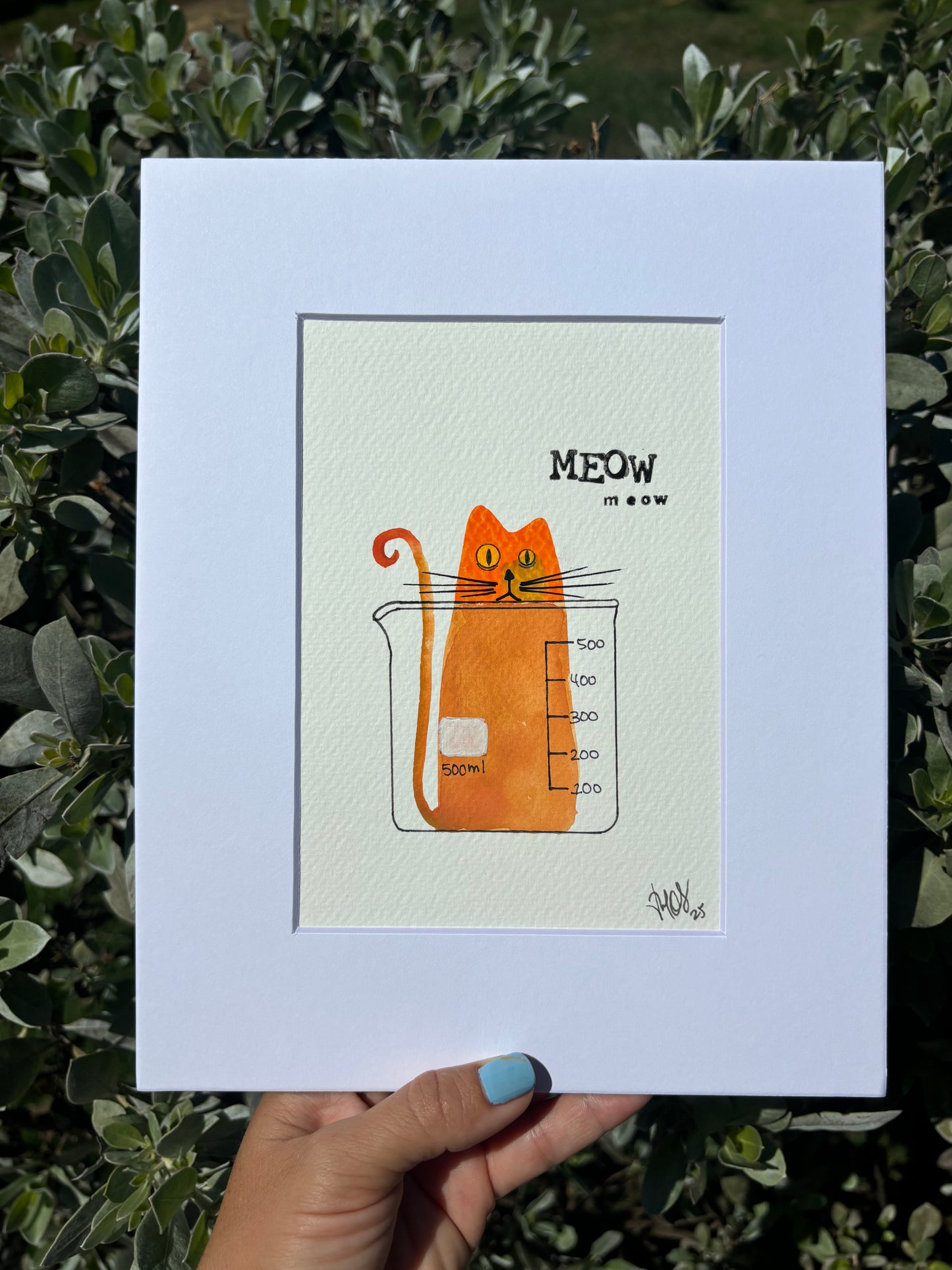 Orange Cat & Beaker (Original) 🐈🔬