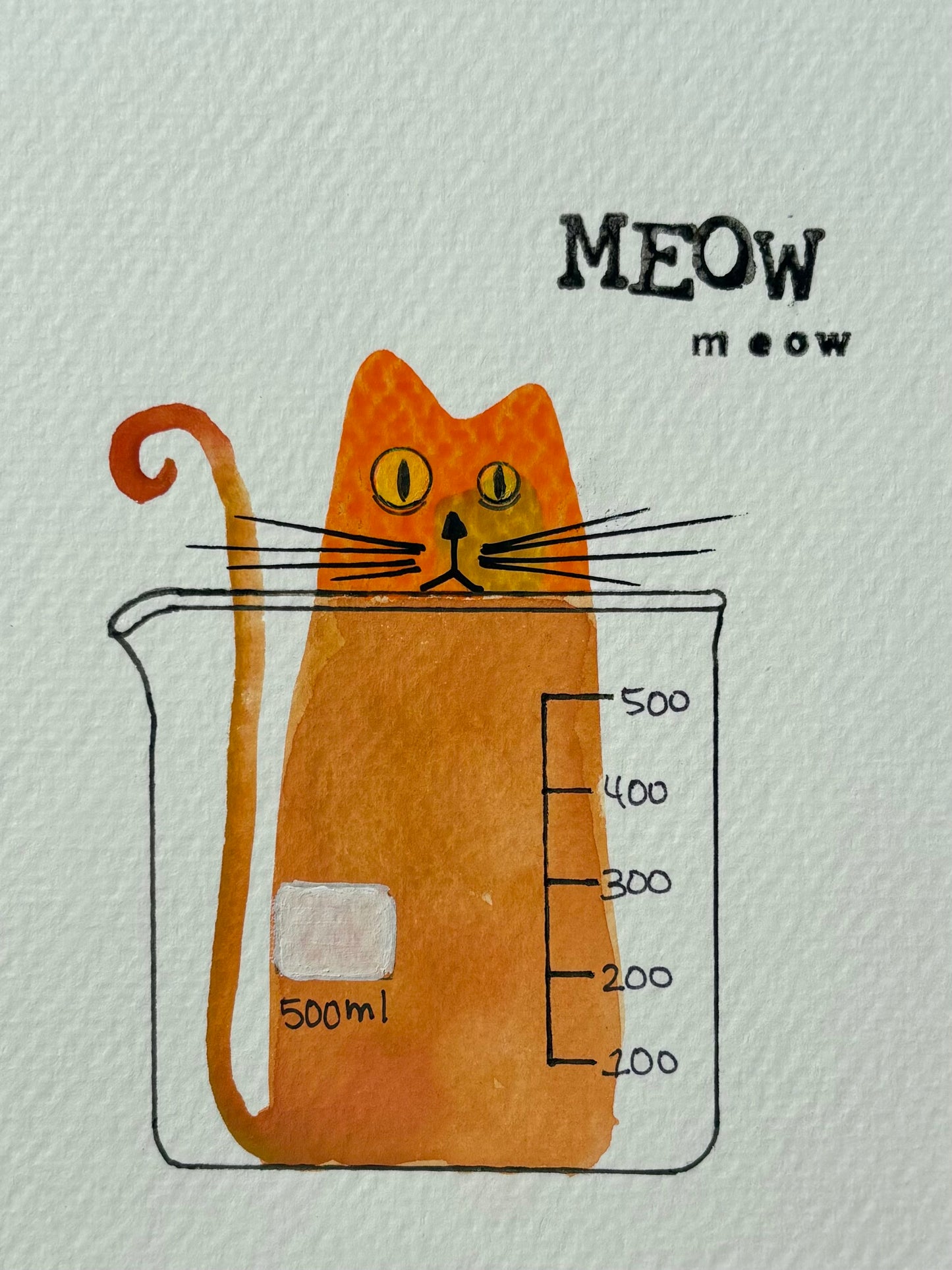 Orange Cat & Beaker (Original) 🐈🔬
